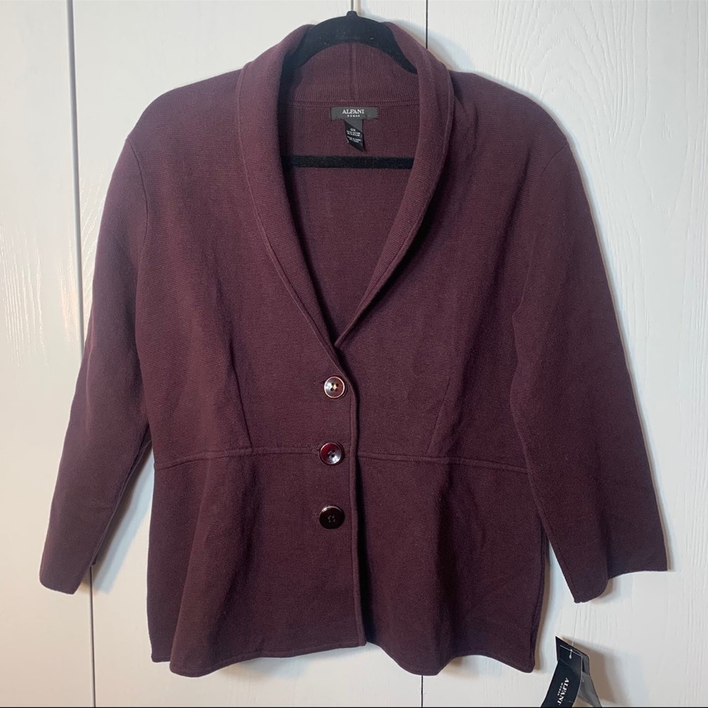 Alfani Purple Blazer Shawl Collar 3/4 Sleeves
